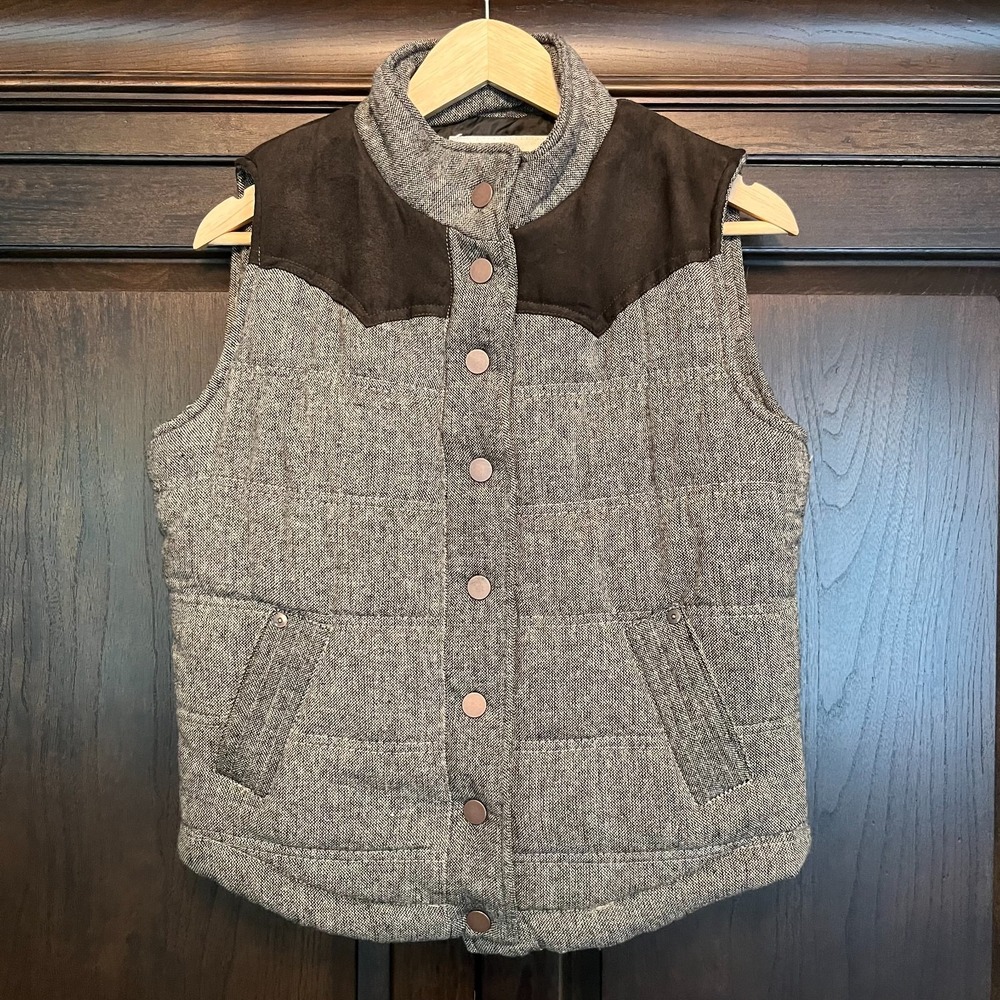 CI Sono Quilted Vest Womens Size S Equestrian Fall Old Money Wool Made in USA
